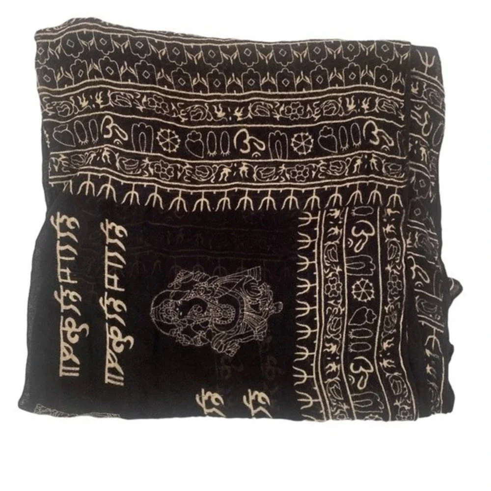 Boho Scarf 100% Rayon Black and White